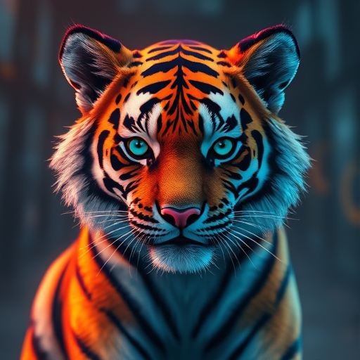 cute cyberpunk tiger