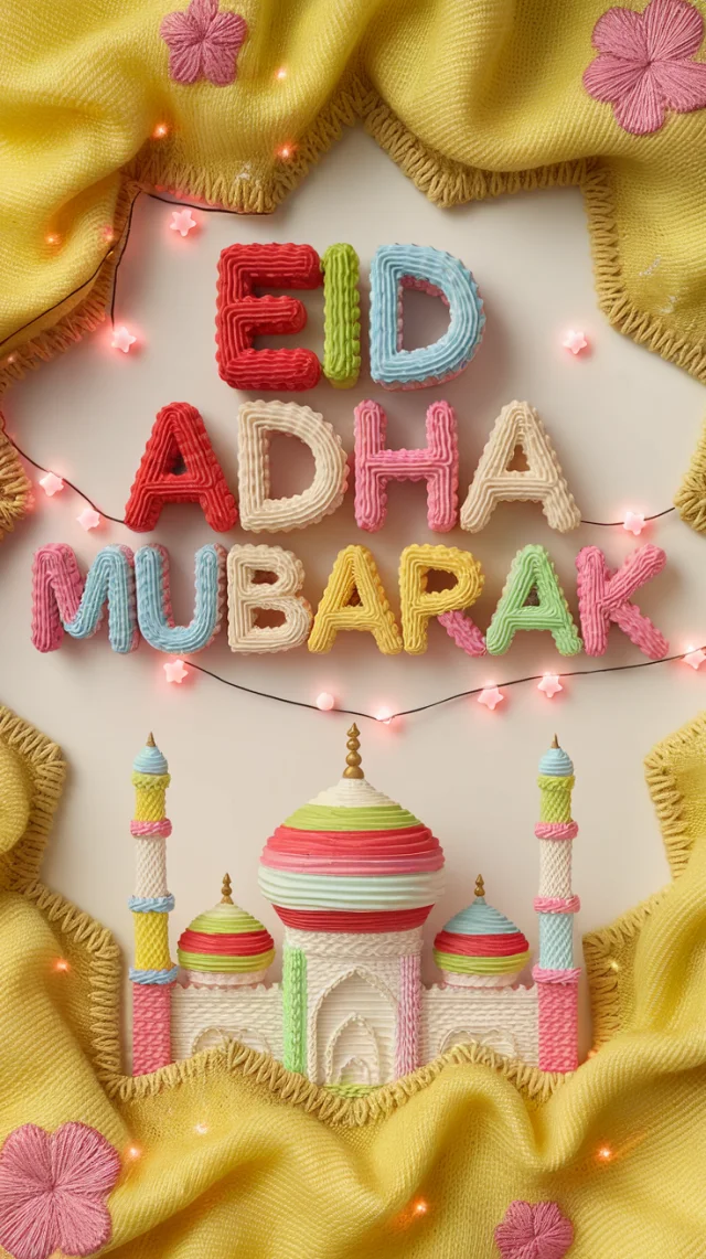 Eid Adha Mubarak 3D Icing Art: Ideogram v2a, v2.0, v3.0 - v2.0 - Image 2