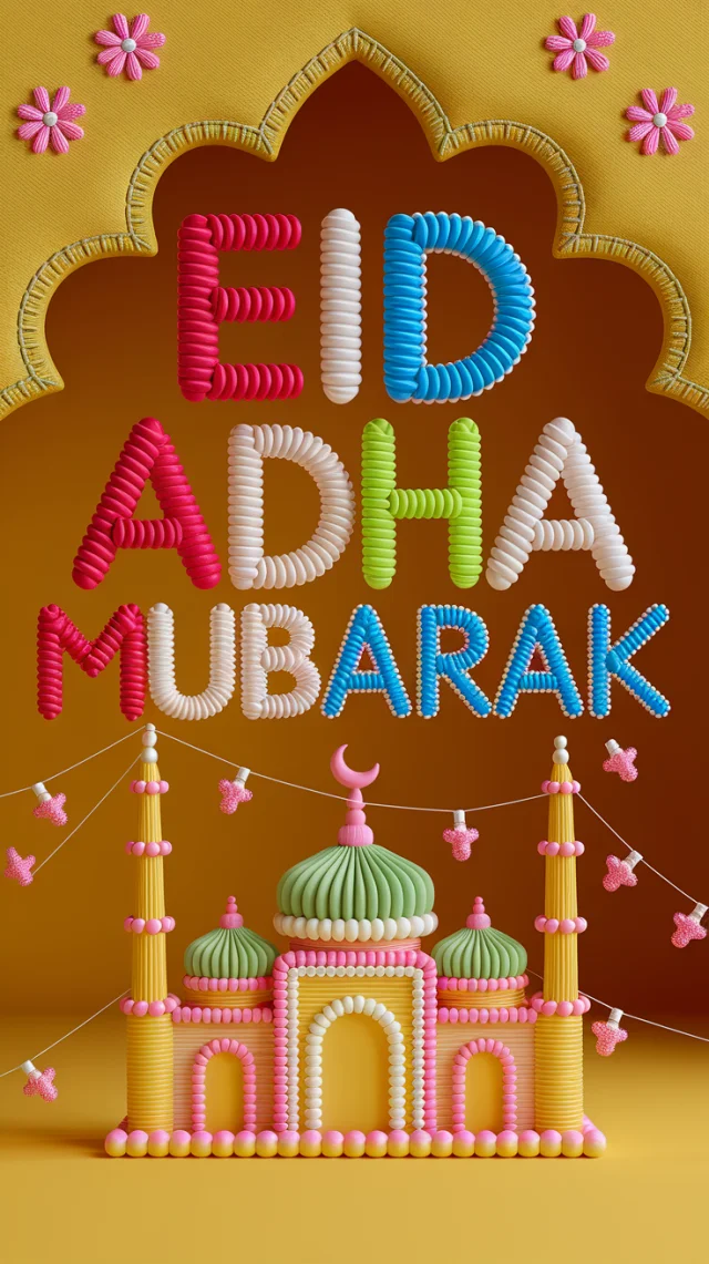 Eid Adha Mubarak 3D Icing Art: Ideogram v2a, v2.0, v3.0 - v2a - Image 2