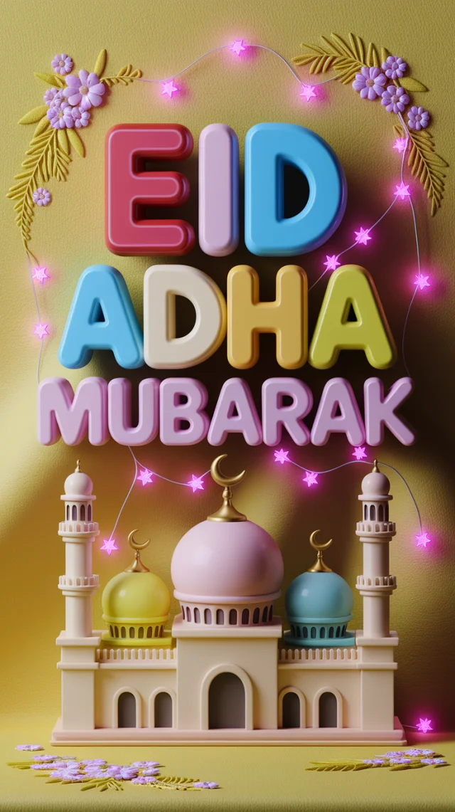 Eid Adha Mubarak 3D Icing Art: Ideogram v2a, v2.0, v3.0 - v2a - Image 3