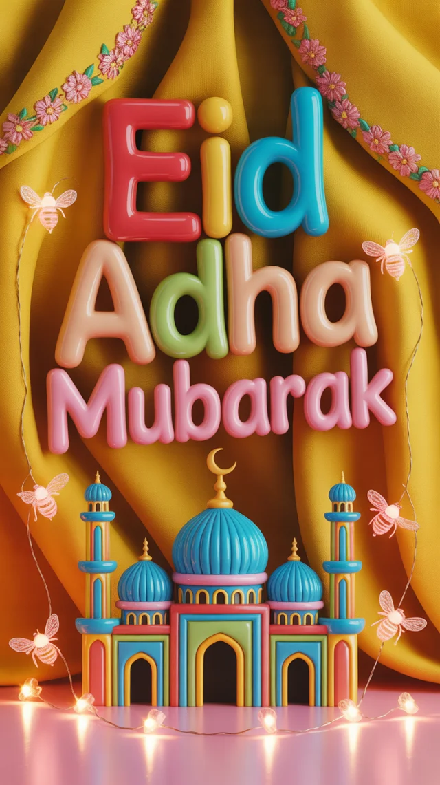 Eid Adha Mubarak 3D Icing Art: Ideogram v2a, v2.0, v3.0 - v3.0 - Image 2