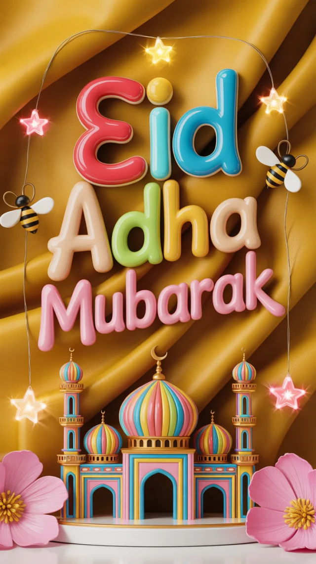 Eid Adha Mubarak 3D Icing Art: Ideogram v2a, v2.0, v3.0 - v3.0 - Image 4