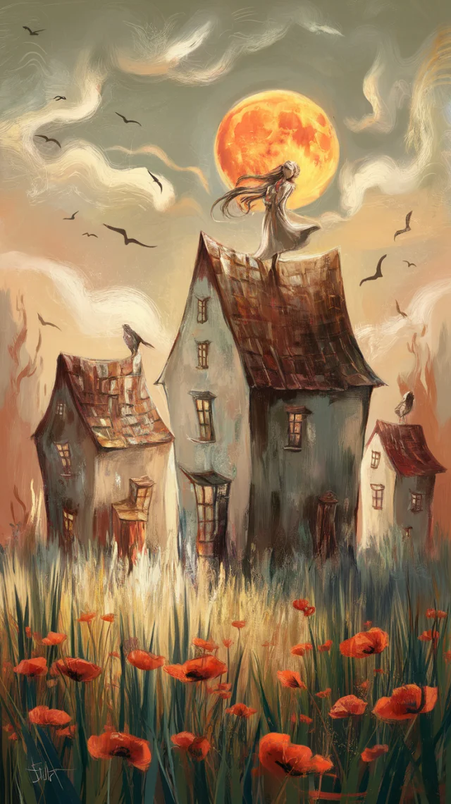 Ideogram Moonlit Village Painting: v2a, v2.0, v3.0 Compared - v2.0 - Image 3