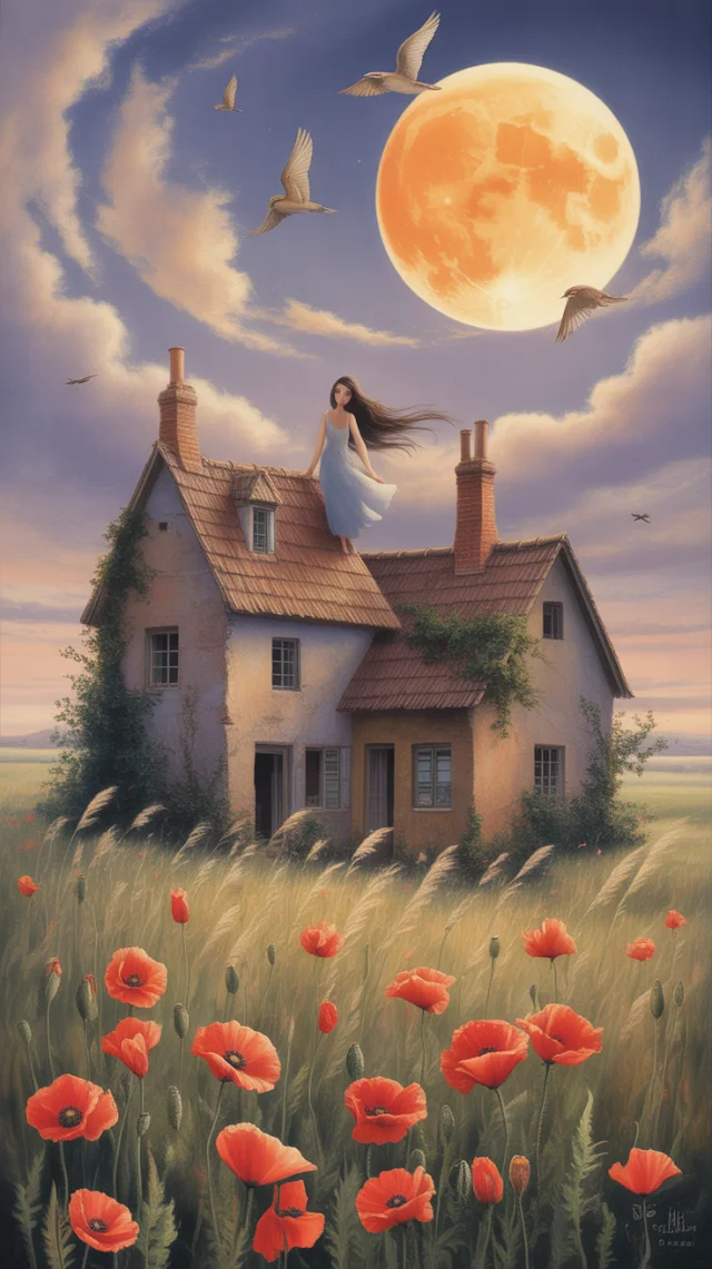 Ideogram Moonlit Village Painting: v2a, v2.0, v3.0 Compared - v3.0 - Image 2