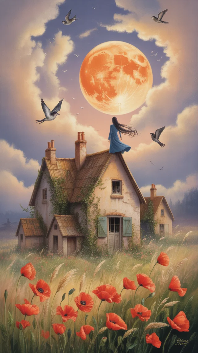 Ideogram Moonlit Village Painting: v2a, v2.0, v3.0 Compared - v3.0 - Image 4