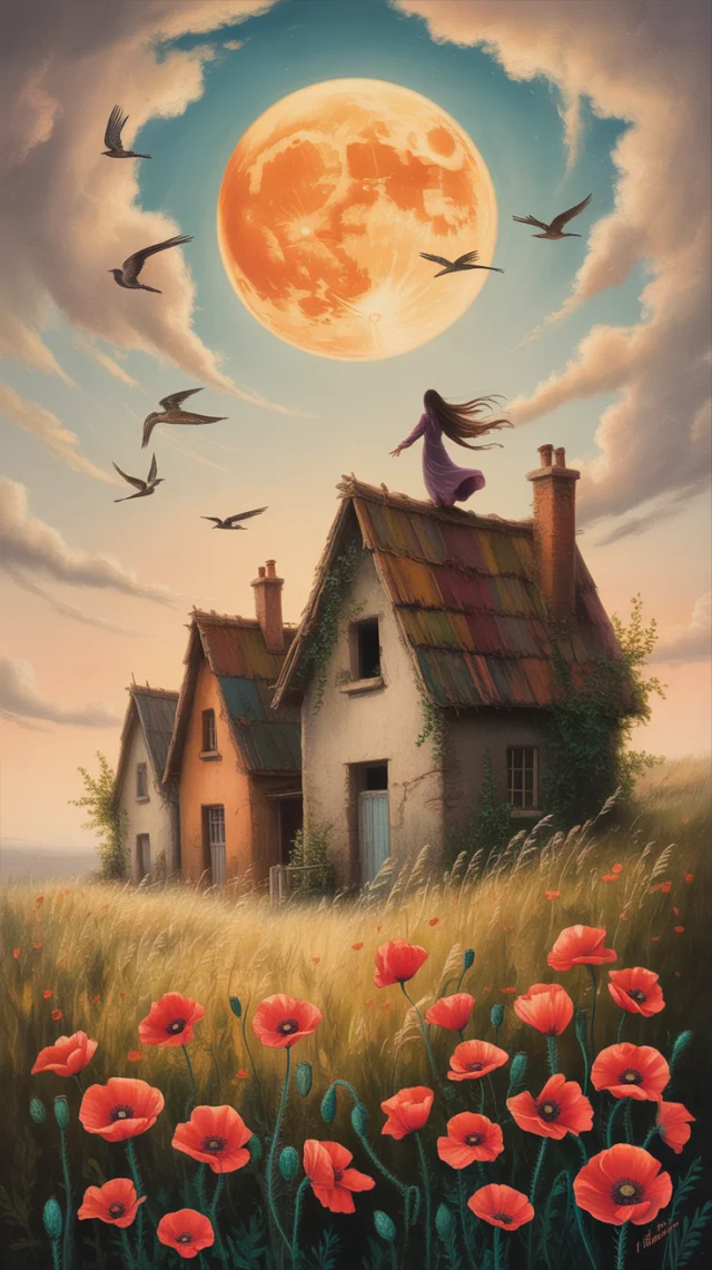 Ideogram Moonlit Village Painting: v2a, v2.0, v3.0 Compared - v3.0 - Image 3