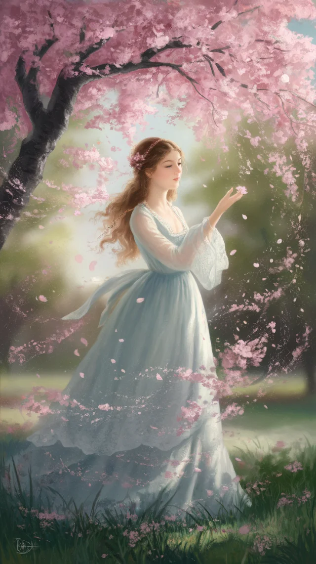 Serene Cherry Blossom AI Portrait: Ideogram Versions Compared - v2.0 - Image 3