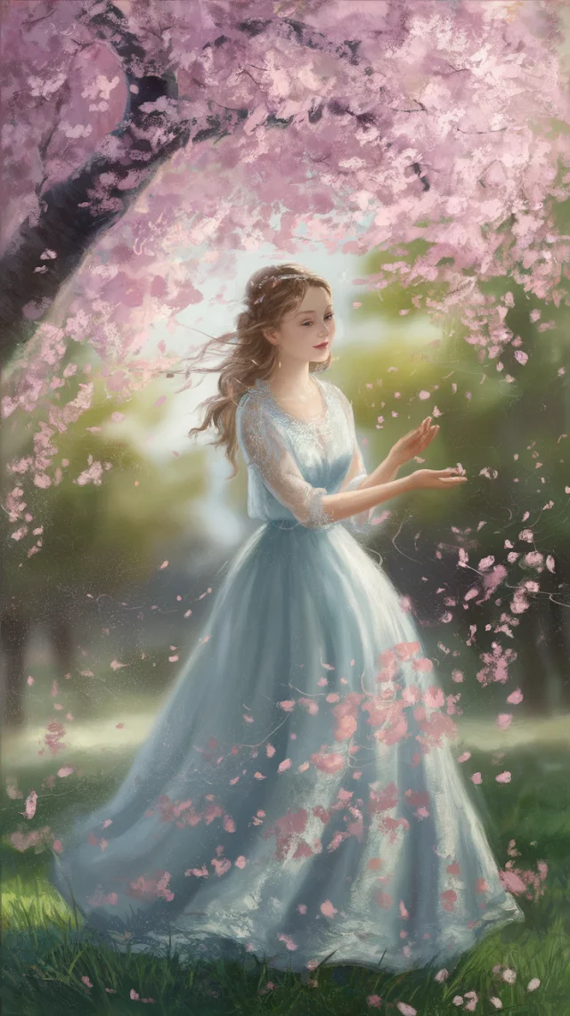 Serene Cherry Blossom AI Portrait: Ideogram Versions Compared - v2.0 - Image 1