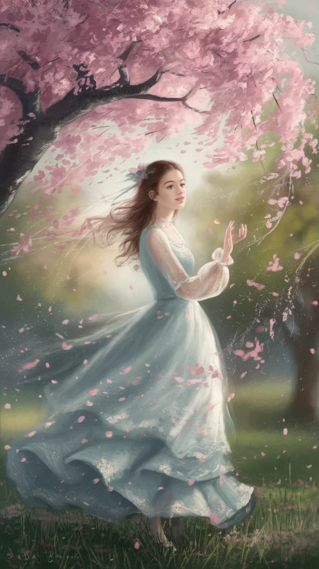 Serene Cherry Blossom AI Portrait: Ideogram Versions Compared - v2.0 - Image 2