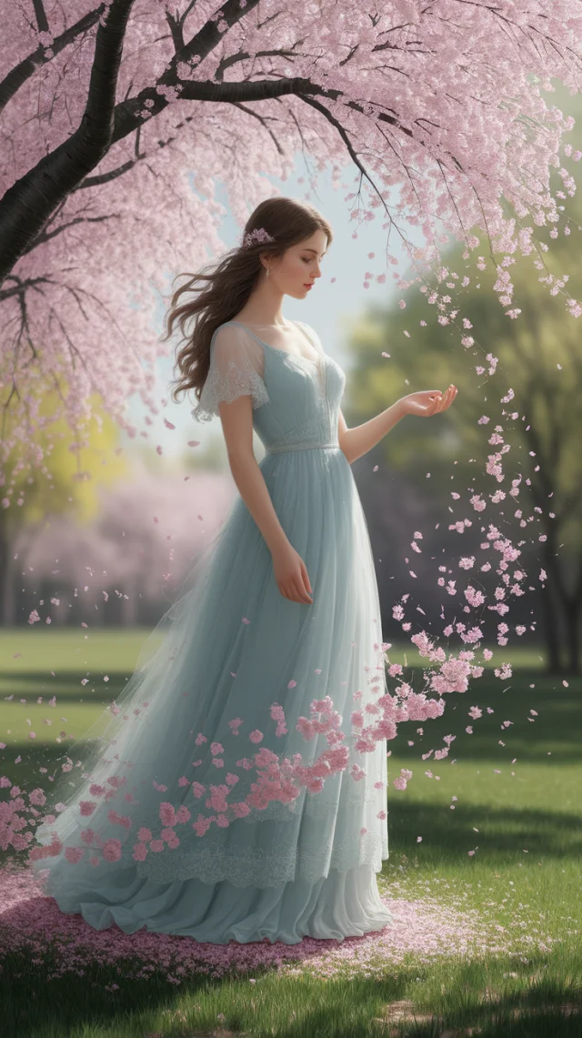 Serene Cherry Blossom AI Portrait: Ideogram Versions Compared - v2a - Image 1