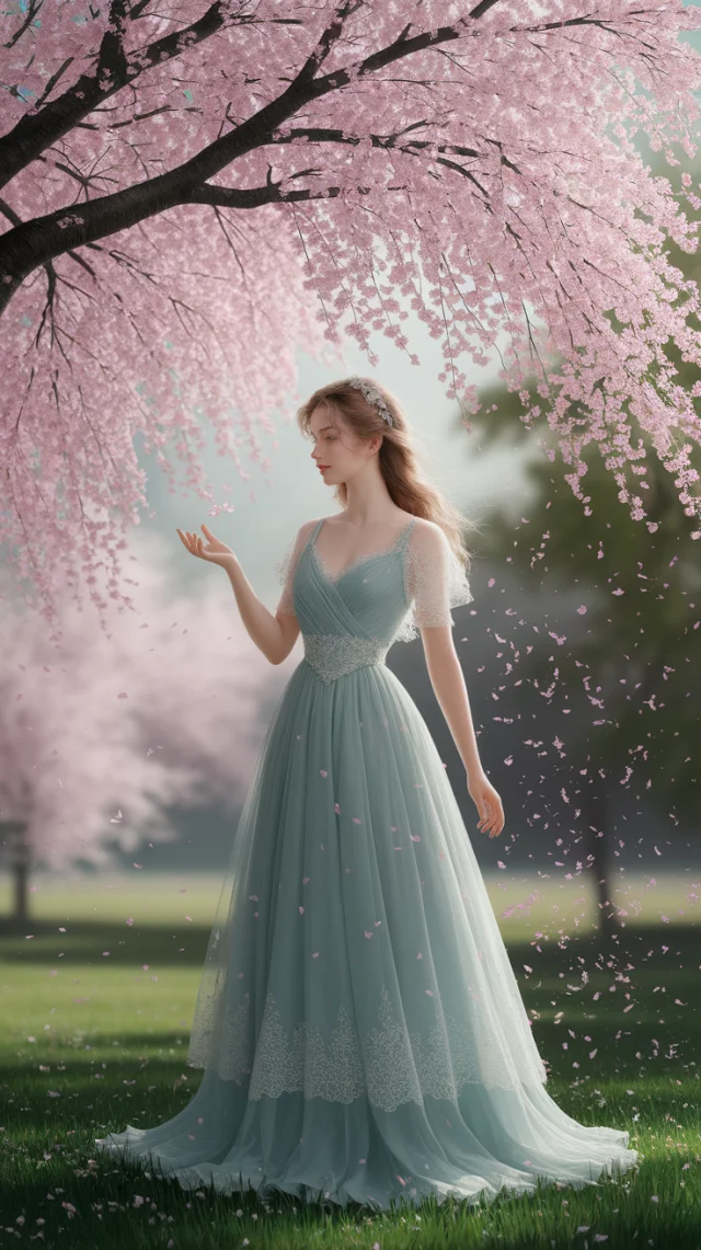 Serene Cherry Blossom AI Portrait: Ideogram Versions Compared - v2a - Image 3