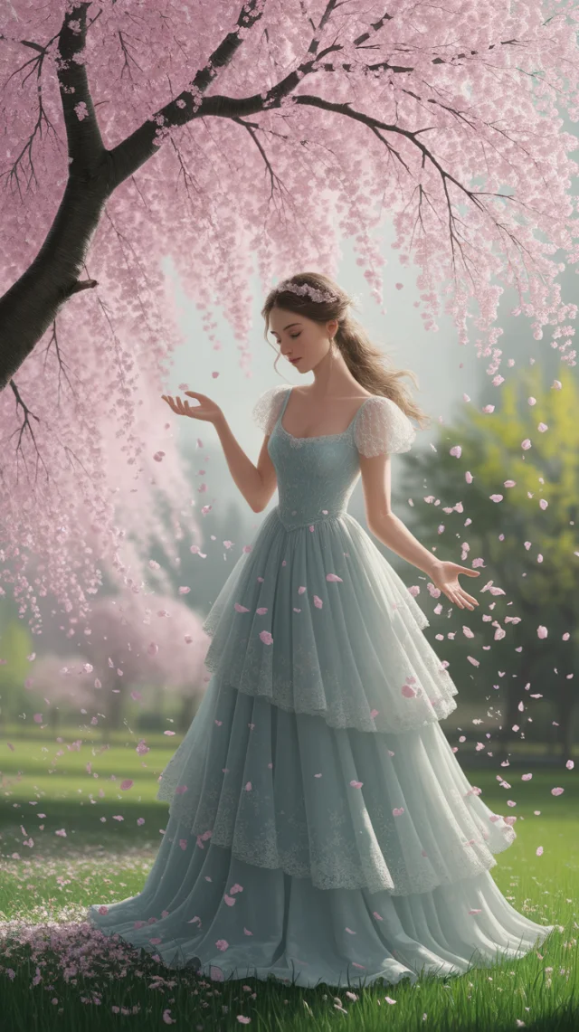 Serene Cherry Blossom AI Portrait: Ideogram Versions Compared - v2a - Image 2