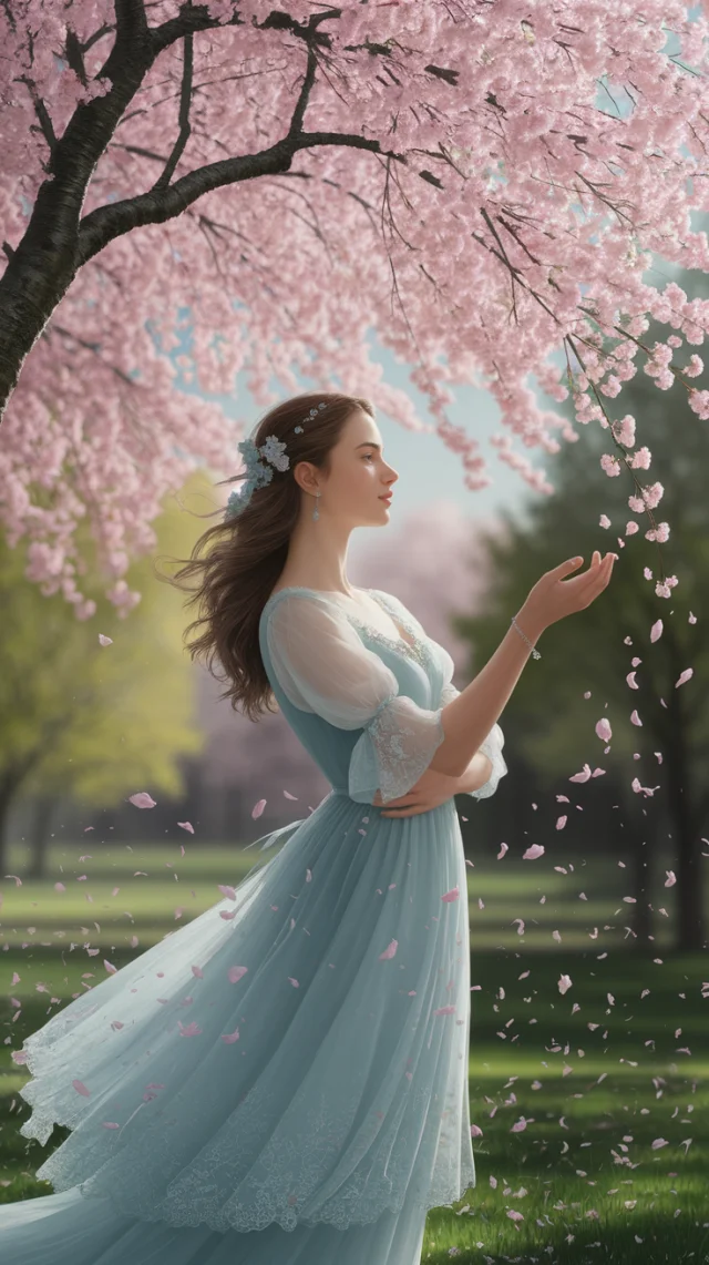 Serene Cherry Blossom AI Portrait: Ideogram Versions Compared - v2a - Image 4