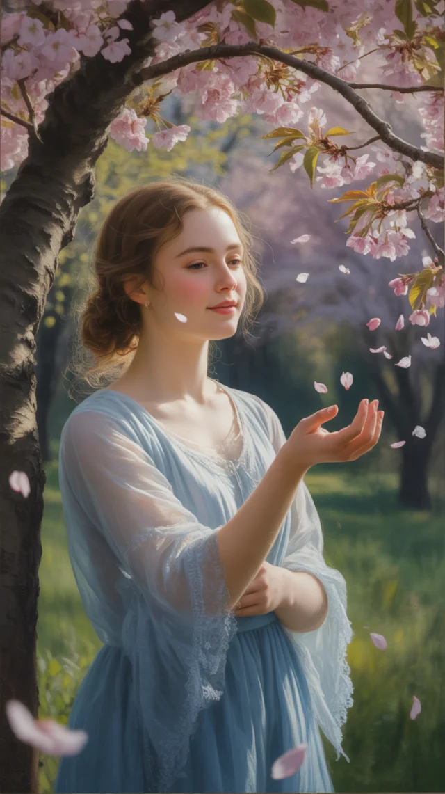 Serene Cherry Blossom AI Portrait: Ideogram Versions Compared - v3.0 - Image 2