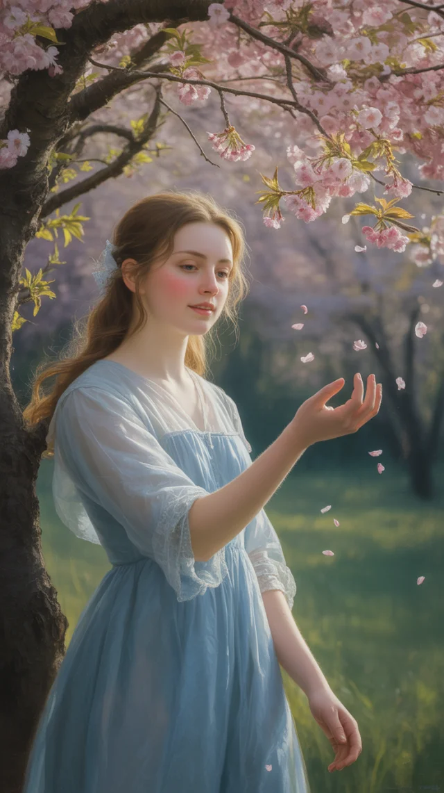 Serene Cherry Blossom AI Portrait: Ideogram Versions Compared - v3.0 - Image 1