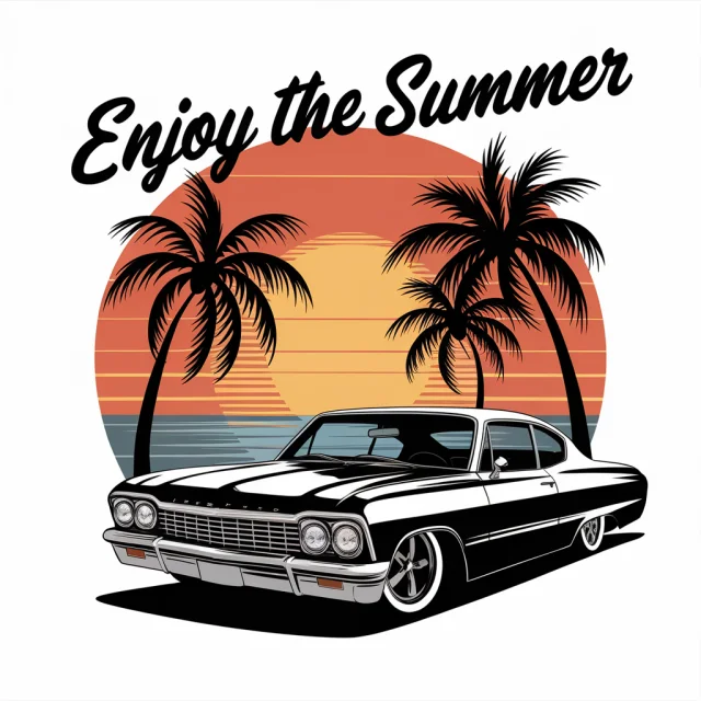 Best AI for Vintage Lowrider Impala T-Shirt Design: Ideogram Test - v2.0 - Image 3