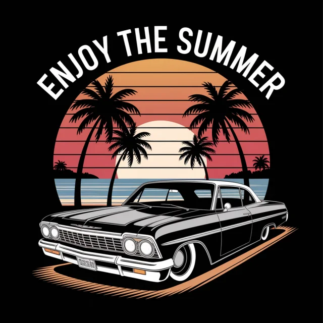 Best AI for Vintage Lowrider Impala T-Shirt Design: Ideogram Test - v2a - Image 3