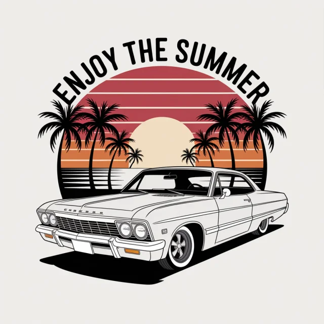 Best AI for Vintage Lowrider Impala T-Shirt Design: Ideogram Test - v2a - Image 2