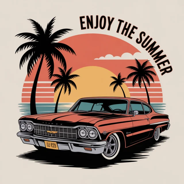 Best AI for Vintage Lowrider Impala T-Shirt Design: Ideogram Test - v3.0 - Image 4