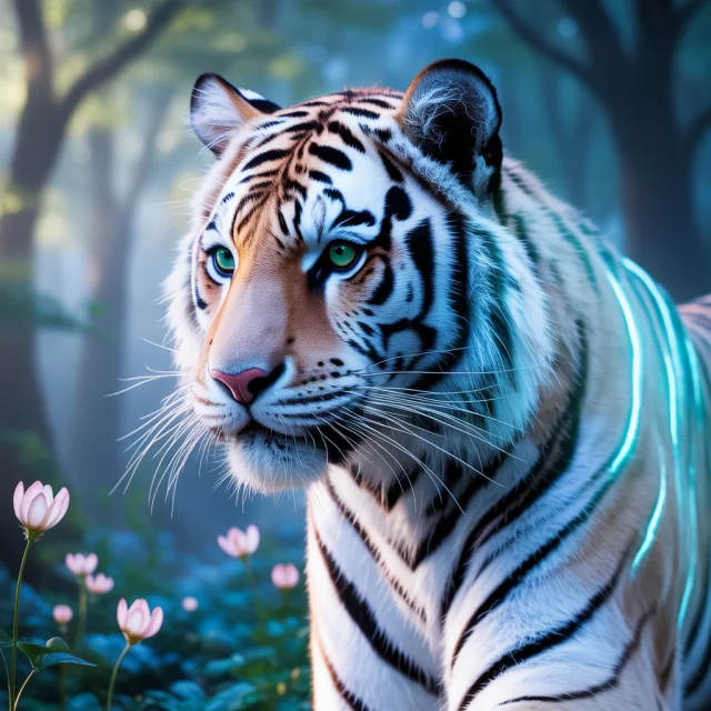 Ethereal Tiger Digital Art: Ideogram v2a vs v2.0 vs v3.0 - v3.0 - Image 1