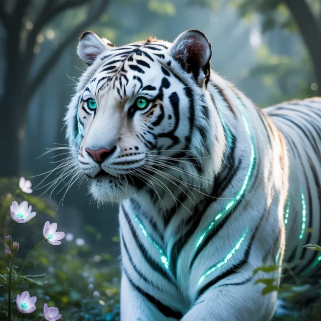 Ethereal Tiger Digital Art: Ideogram v2a vs v2.0 vs v3.0 - v3.0 - Image 3