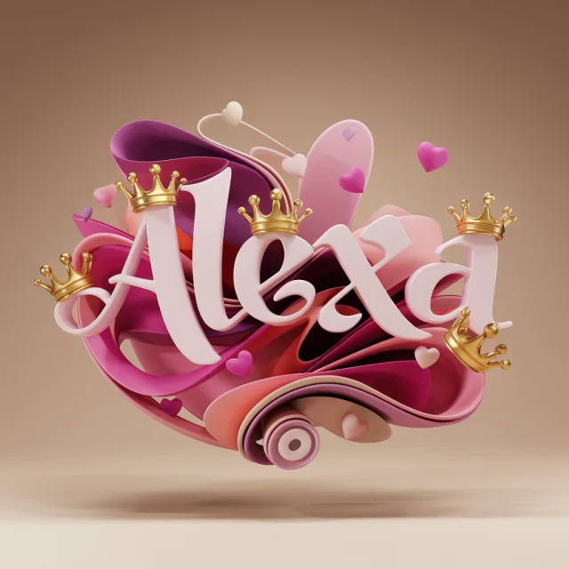 Ideogram 3D Alexa Name Art: v2a vs v2.0 vs v3.0 Review - v2.0 - Image 3