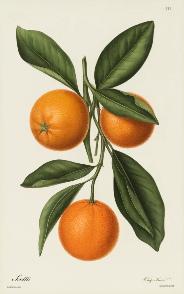 Ideogram Botanical Orange Illustration: v2a vs v2.0 vs v3.0 - v2.0 - Image 2