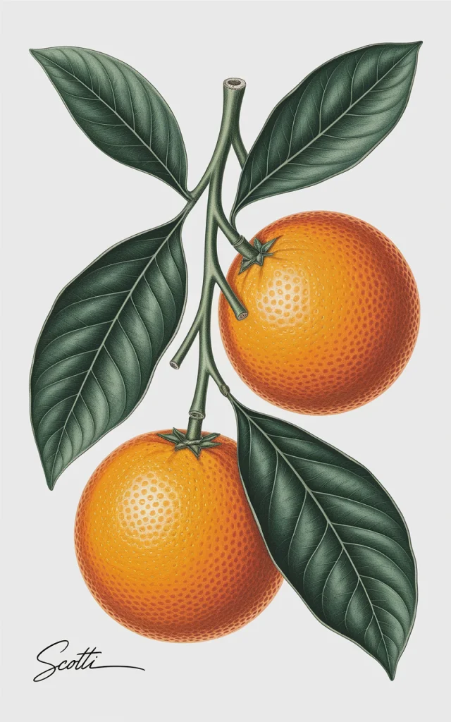Ideogram Botanical Orange Illustration: v2a vs v2.0 vs v3.0 - v2a - Image 3