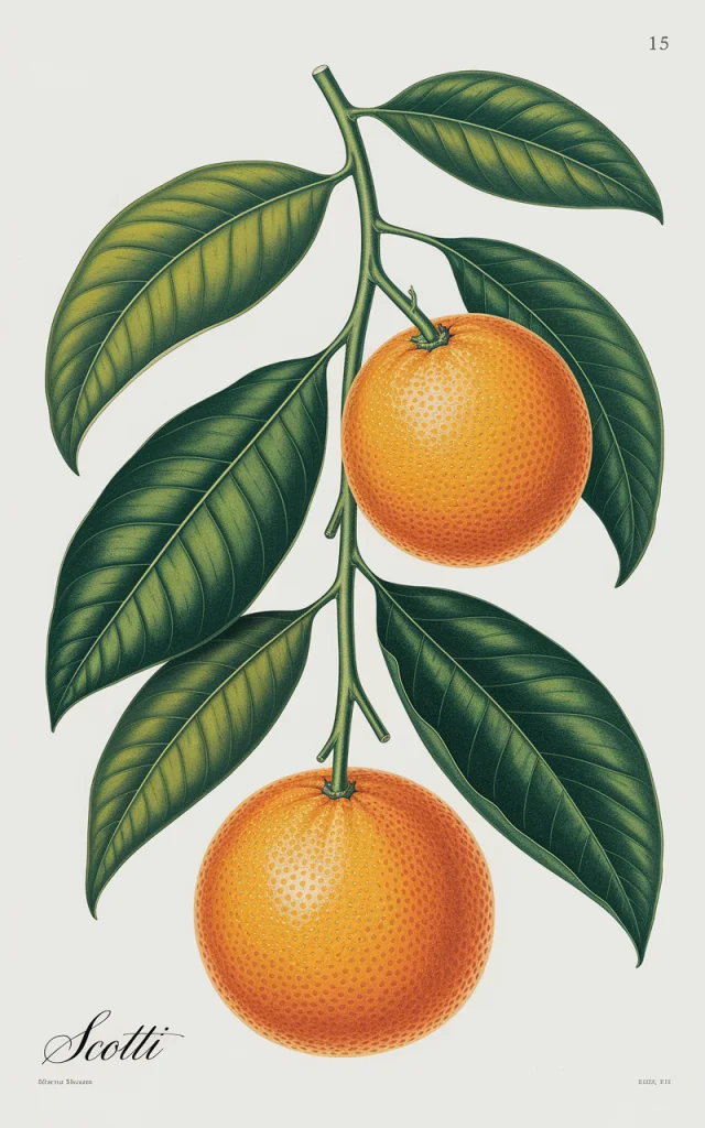 Ideogram Botanical Orange Illustration: v2a vs v2.0 vs v3.0 - v2a - Image 2
