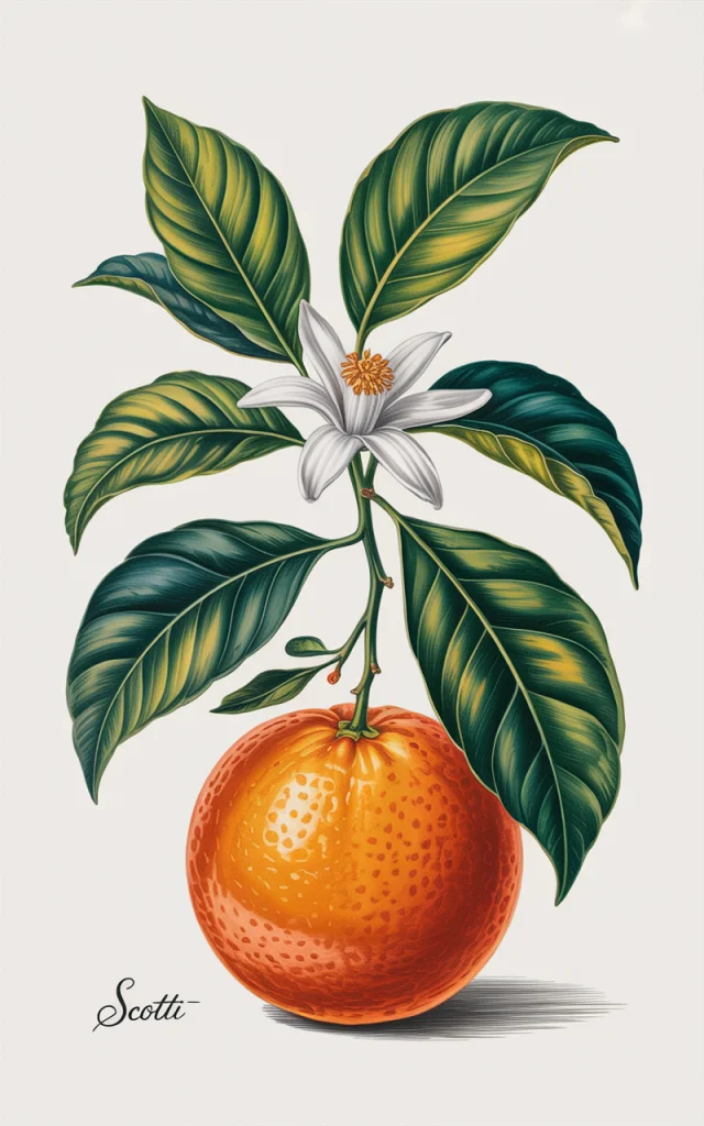 Ideogram Botanical Orange Illustration: v2a vs v2.0 vs v3.0 - v3.0 - Image 4