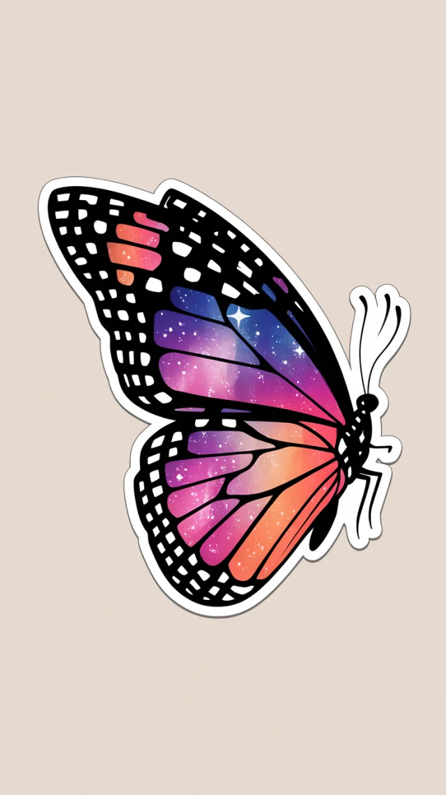 Cosmic Butterfly Vector Sticker: Ideogram Version Test - v2.0 - Image 3