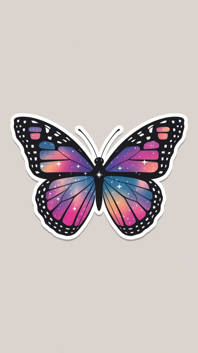 Cosmic Butterfly Vector Sticker: Ideogram Version Test - v2.0 - Image 4