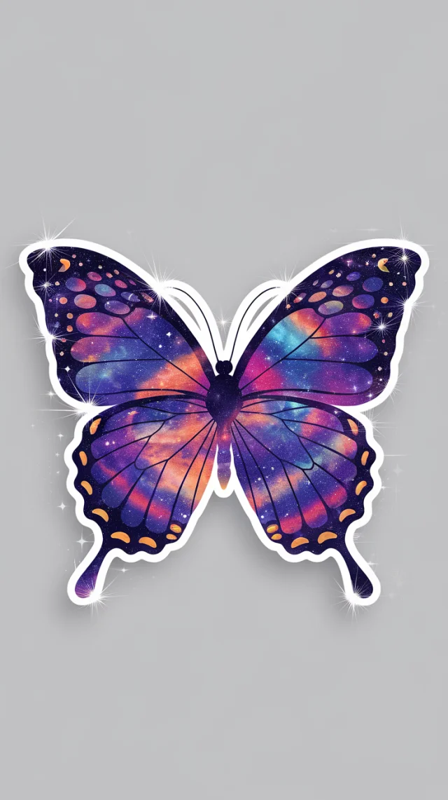 Cosmic Butterfly Vector Sticker: Ideogram Version Test - v2.0 - Image 2