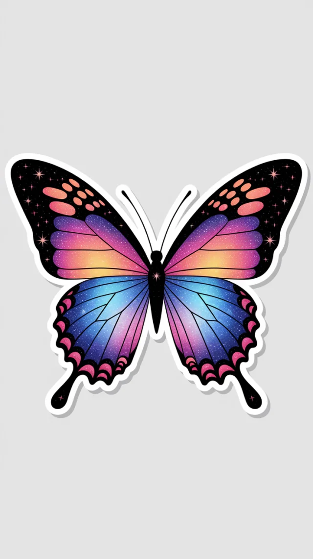 Cosmic Butterfly Vector Sticker: Ideogram Version Test - v2a - Image 2