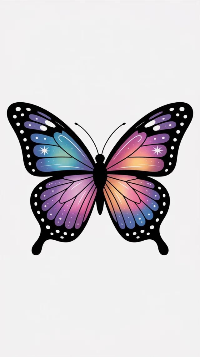 Cosmic Butterfly Vector Sticker: Ideogram Version Test - v3.0 - Image 4