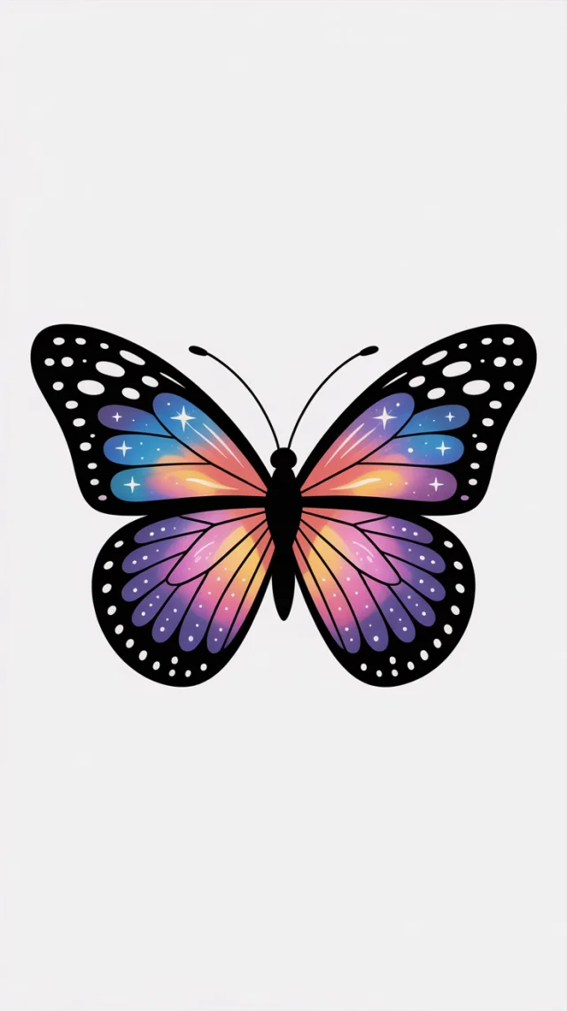Cosmic Butterfly Vector Sticker: Ideogram Version Test - v3.0 - Image 3