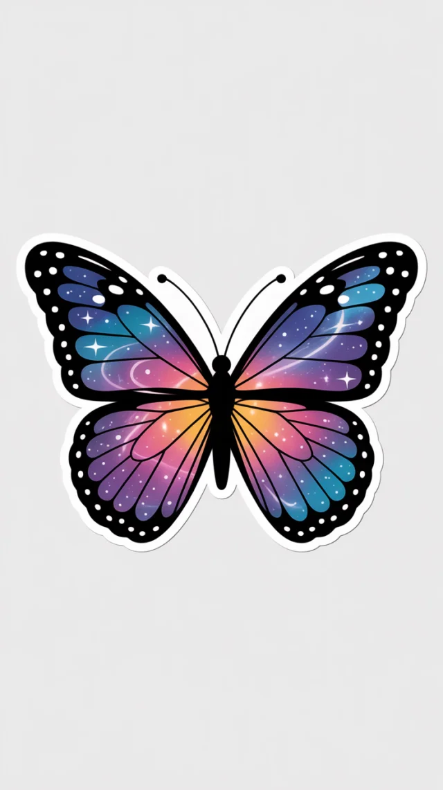 Cosmic Butterfly Vector Sticker: Ideogram Version Test - v3.0 - Image 2