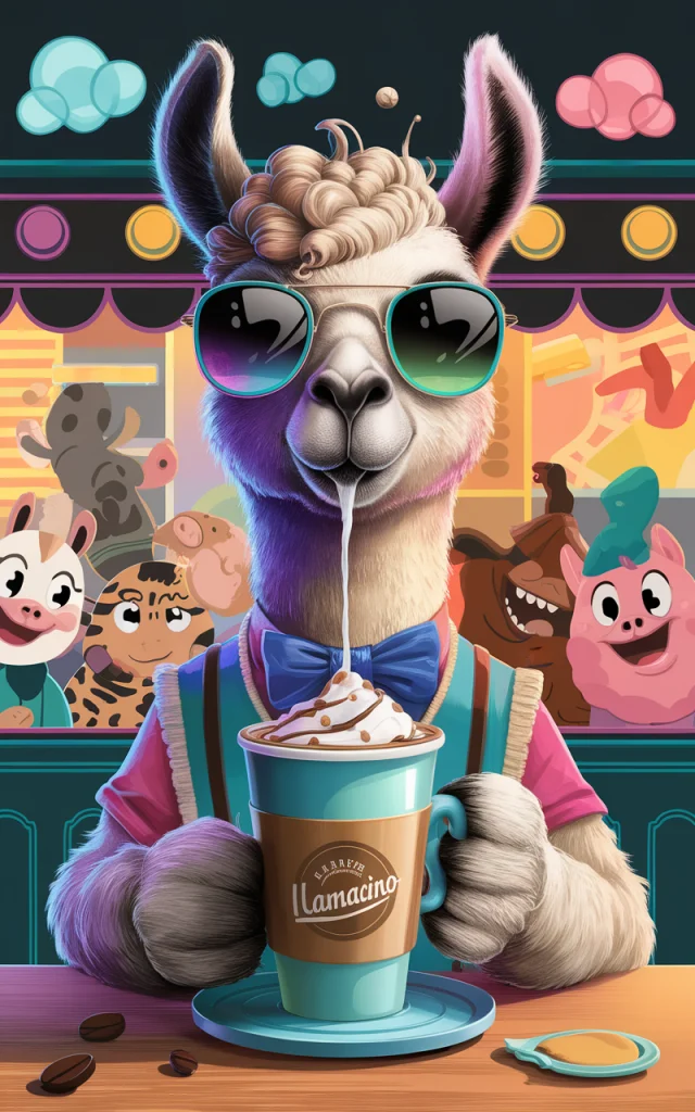 Ideogram v3 vs v2: Best Funny Llama Coffee Illustration? - v2.0 - Image 4