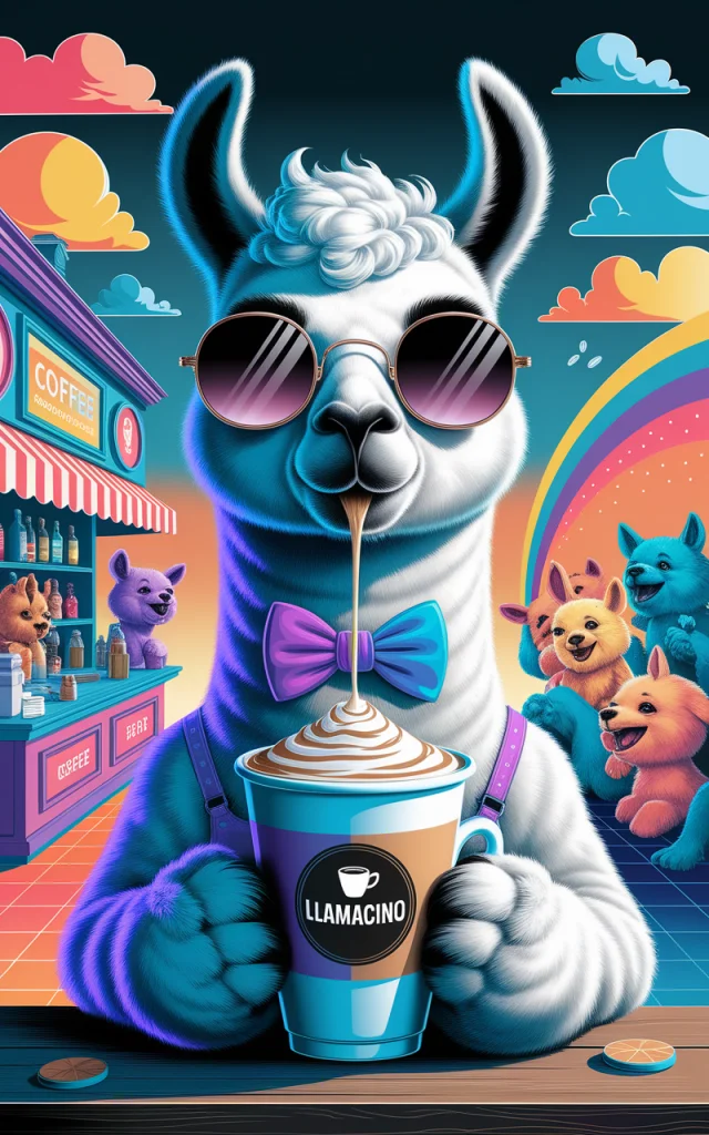 Ideogram v3 vs v2: Best Funny Llama Coffee Illustration? - v2a - Image 4