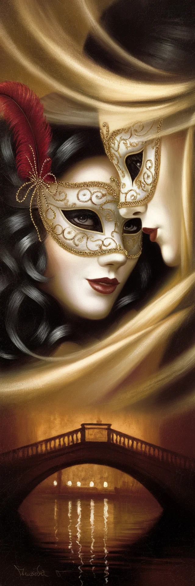 Venetian Mask Oil Painting: Ideogram v2a, v2, v3 Art - v2.0 - Image 4