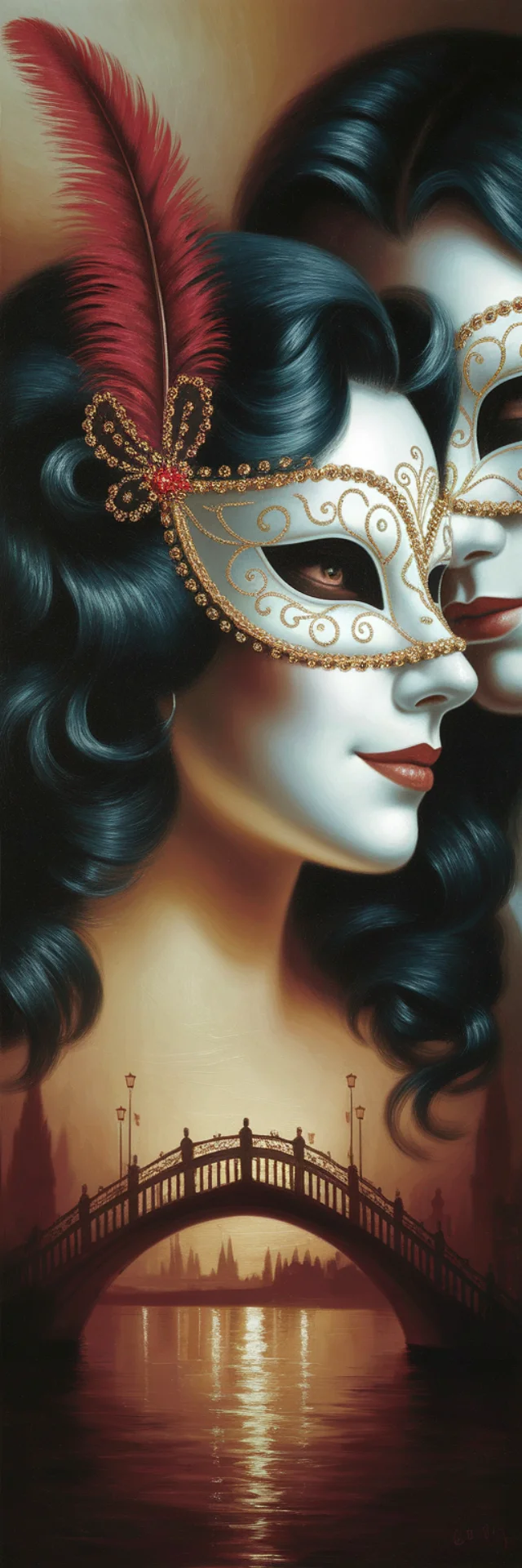 Venetian Mask Oil Painting: Ideogram v2a, v2, v3 Art - v2a - Image 3