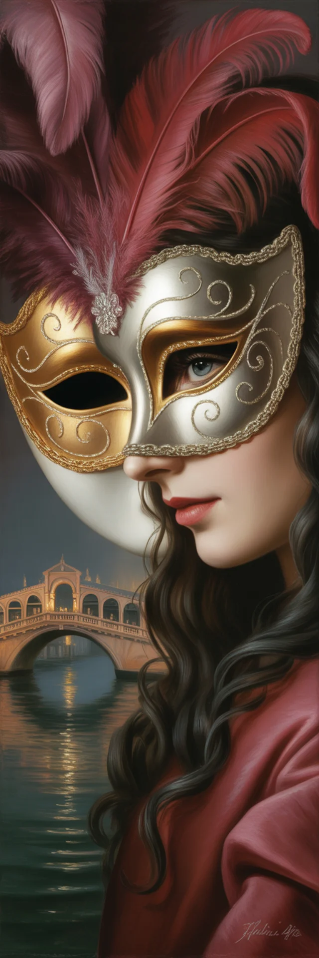 Venetian Mask Oil Painting: Ideogram v2a, v2, v3 Art - v3.0 - Image 4