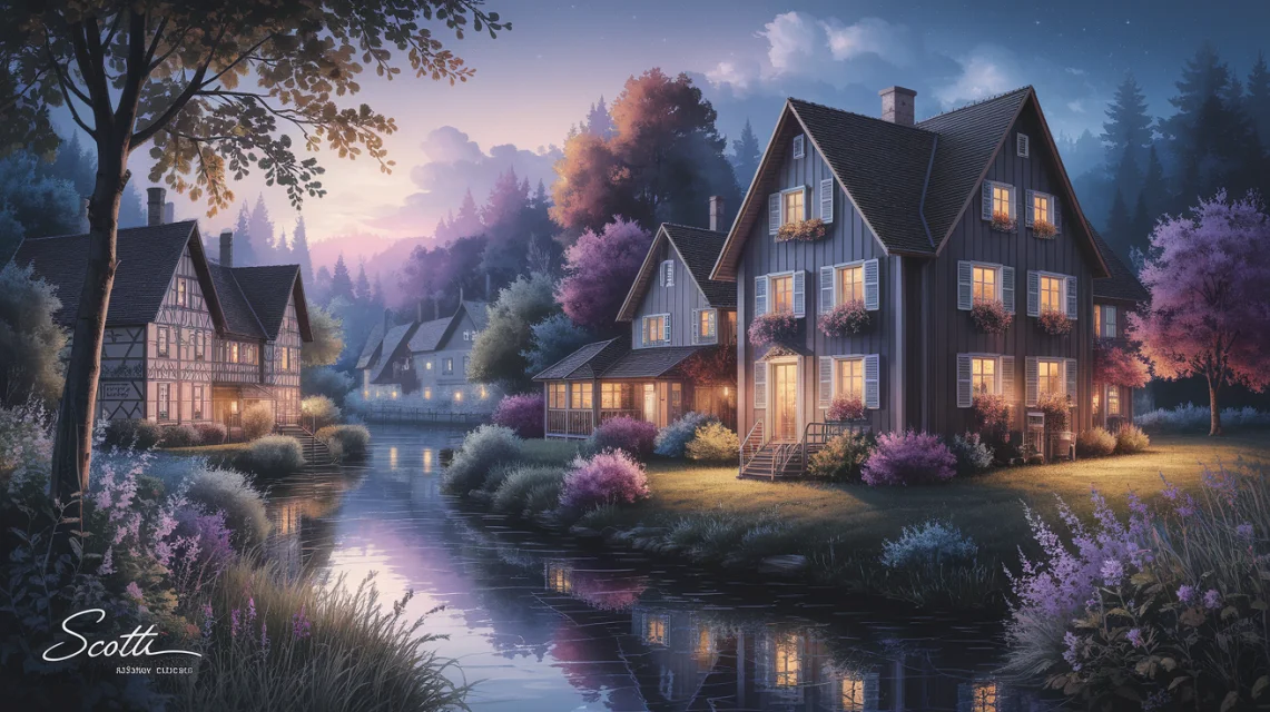 Ideogram: AI Thomas Kinkade Village Landscapes Compared - v2a - Image 3