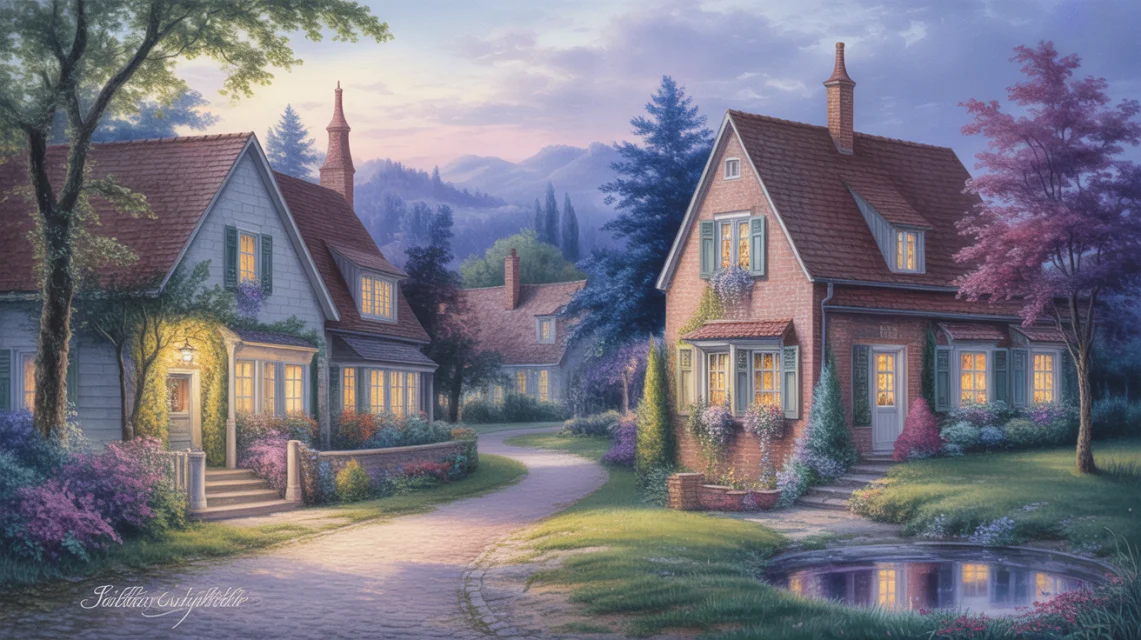 Ideogram: AI Thomas Kinkade Village Landscapes Compared - v3.0 - Image 4