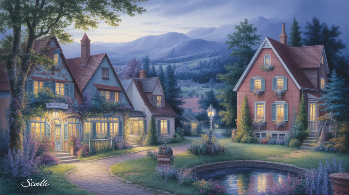 Ideogram: AI Thomas Kinkade Village Landscapes Compared - v3.0 - Image 3
