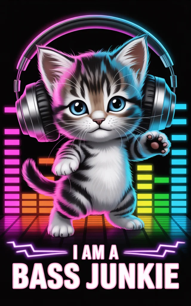 Neon DJ Kitten Artwork: Ideogram Versions Compared - v3.0 - Image 1