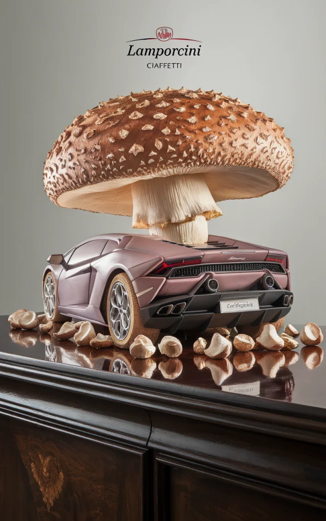 LamPorcini Mushroom Car Sculpture: Ideogram v3.0 Excels - v2.0 - Image 1