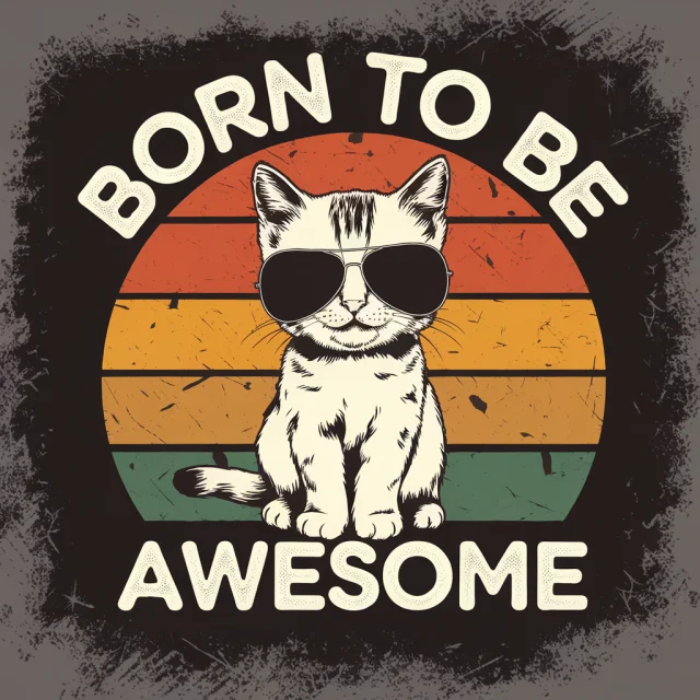 Awesome Kitten T-Shirt Design: Ideogram v2a, v2, v3 Compared - v2.0 - Image 2