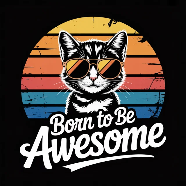 Awesome Kitten T-Shirt Design: Ideogram v2a, v2, v3 Compared - v3.0 - Image 3