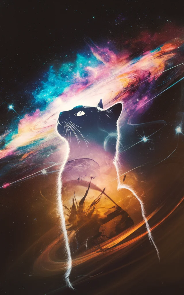 Ideogram: Cosmic Cat Double Exposure Art Mastery - v2.0 - Image 2